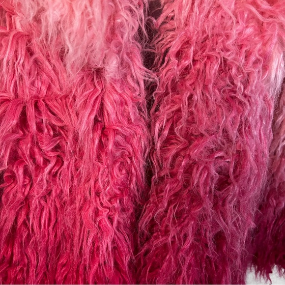 Pink Ombre Faux Fur Coat - Picture 5 of 11
